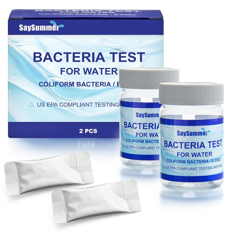 SaySummer Drinking Water Bacteria Test Kit: 2 Tests Detecting Coliform E coli Bacteria - at Home Well Water Testing Kits for Drinking Water Pool Hot Tub Aquarium and More - Image 1
